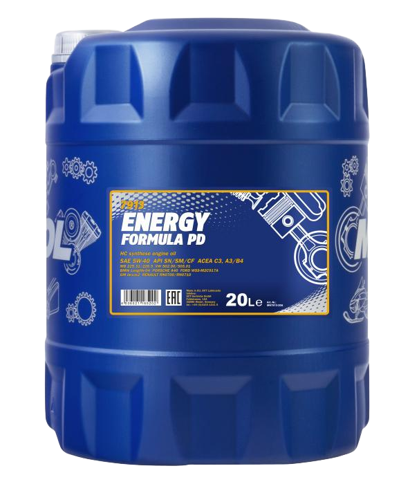 Моторное масло Mannol Energy Formula PD 5W40, 20л (Mannol: MN7913-20)